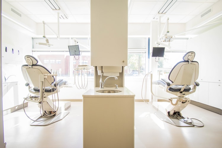 Two patient chairs at a renovated medical clinic